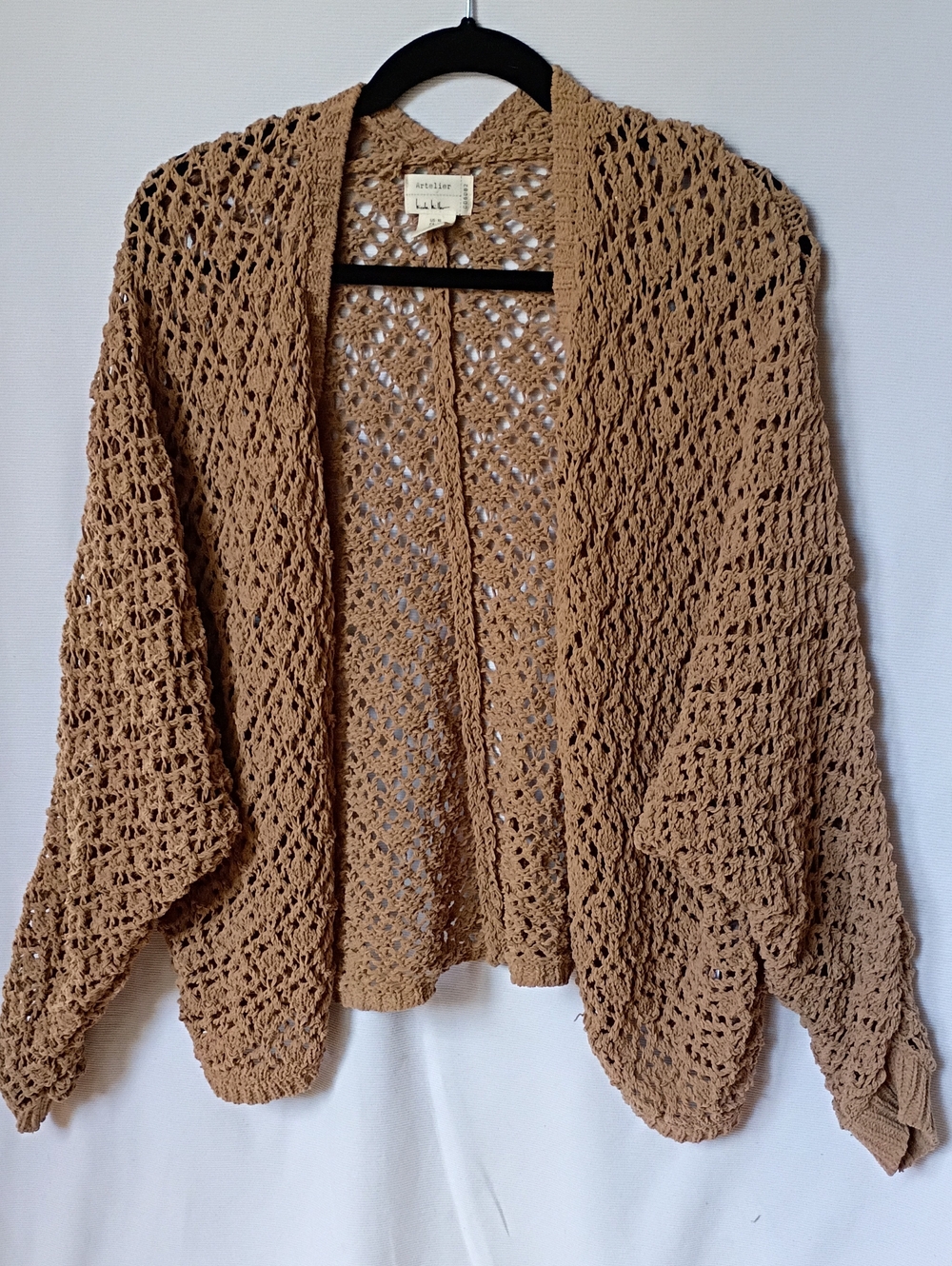 Artelier Knit Crochet Open Front Sweater
